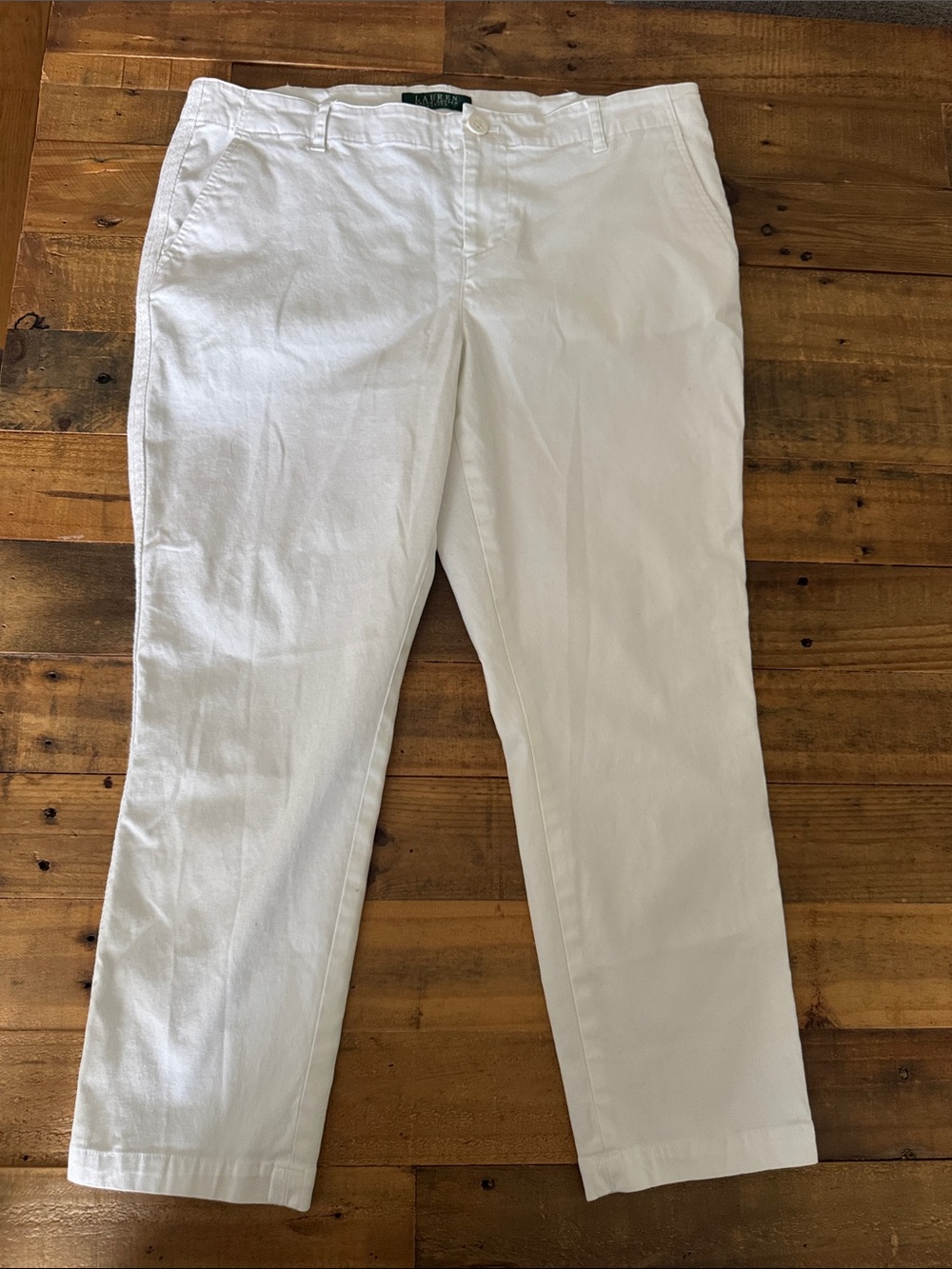 Ralph Lauren White Women's Chino Pants - Straight Leg